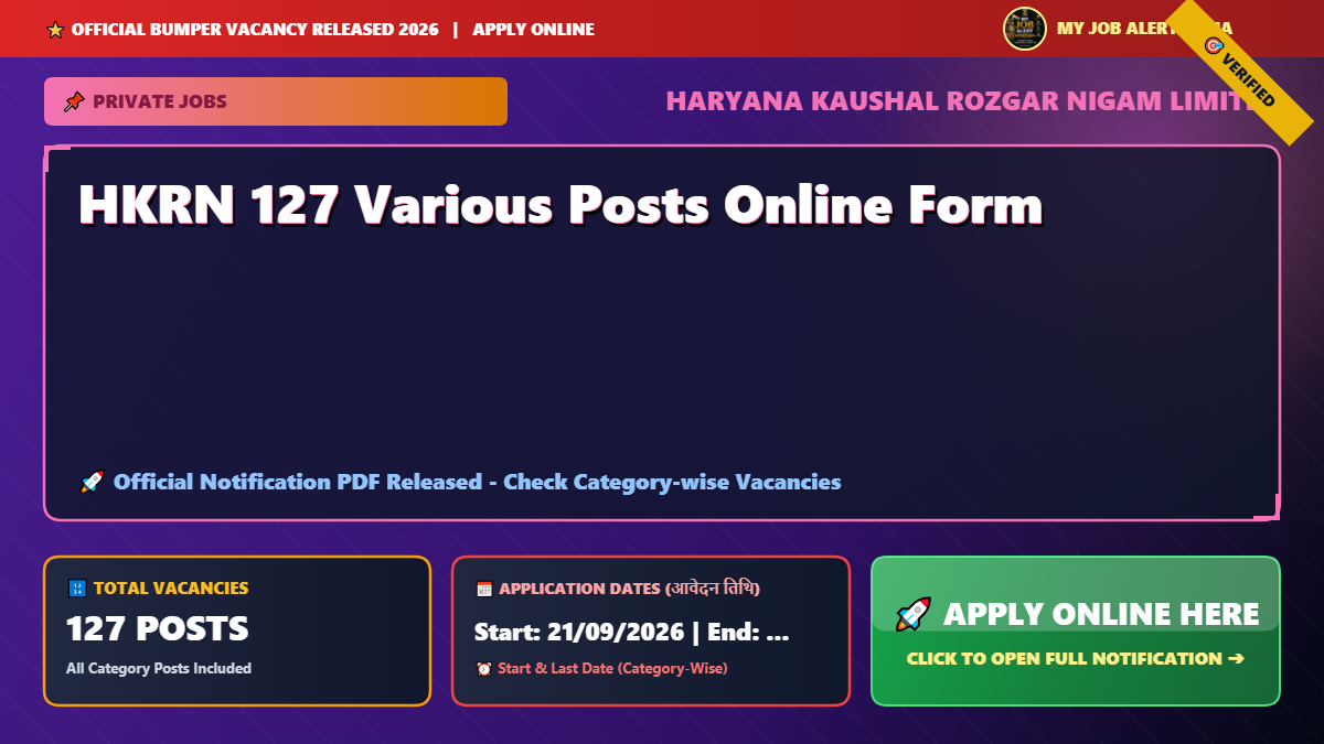 HKRN 127 Various Posts Online Form