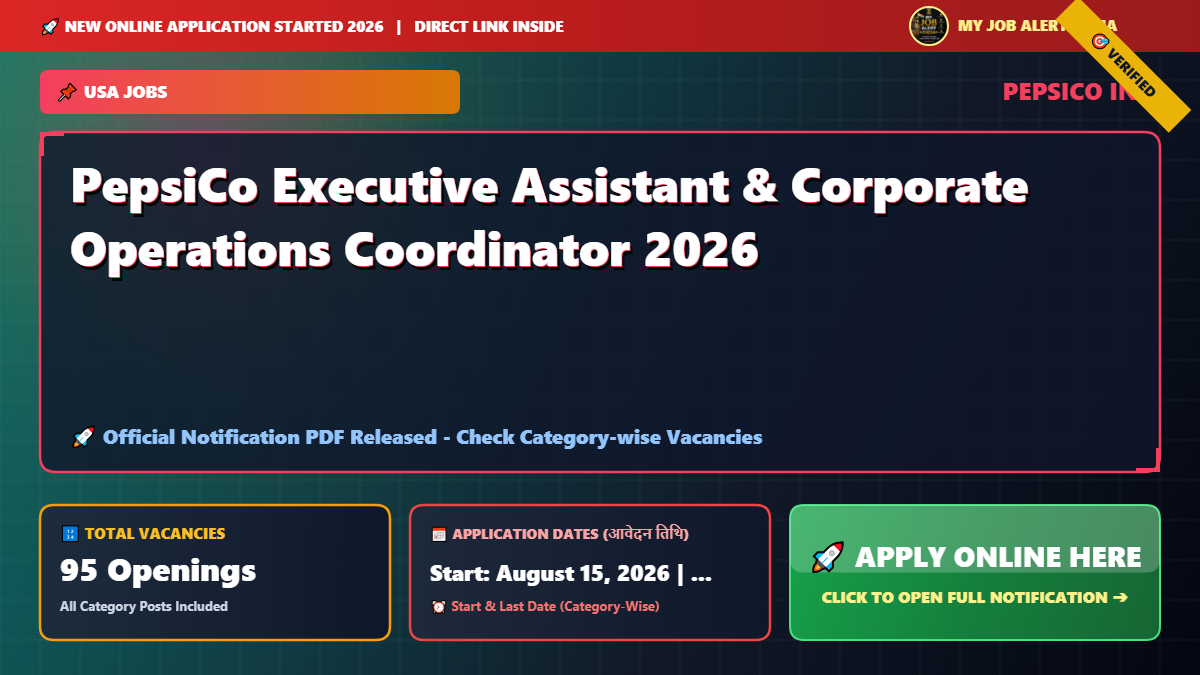 PepsiCo Executive Assistant & Corporate Operations Coordinator 2026